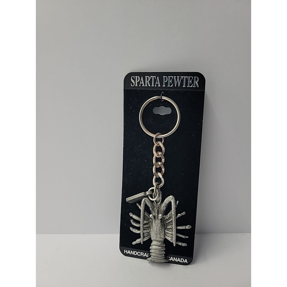 New Sparta Pewter Lobster Keychain Handcrafted Nautical Souvenir